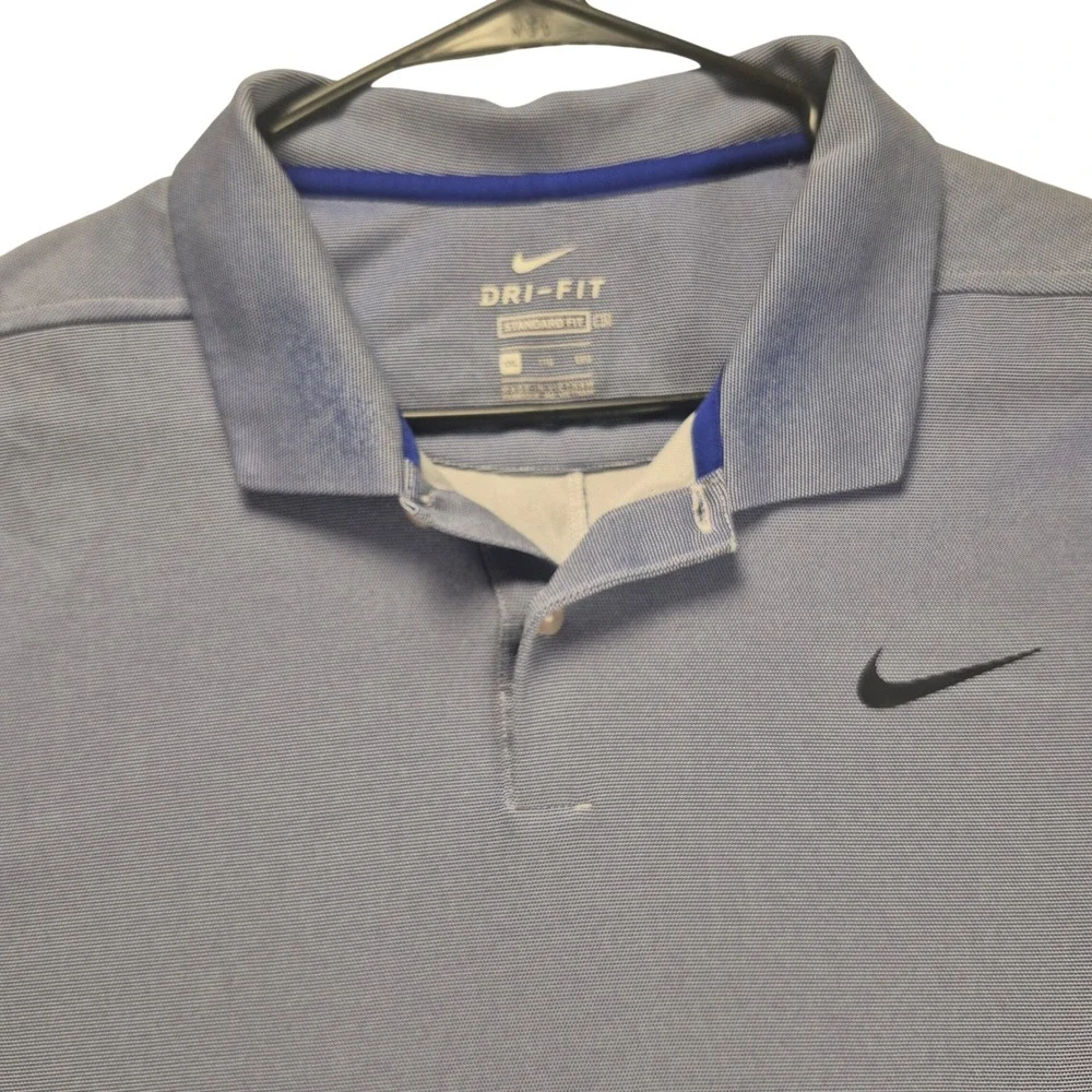 Nike Dri-FIT Polo Shirt Mens 2XL Periwinkle Purple Golf Performance Swoosh